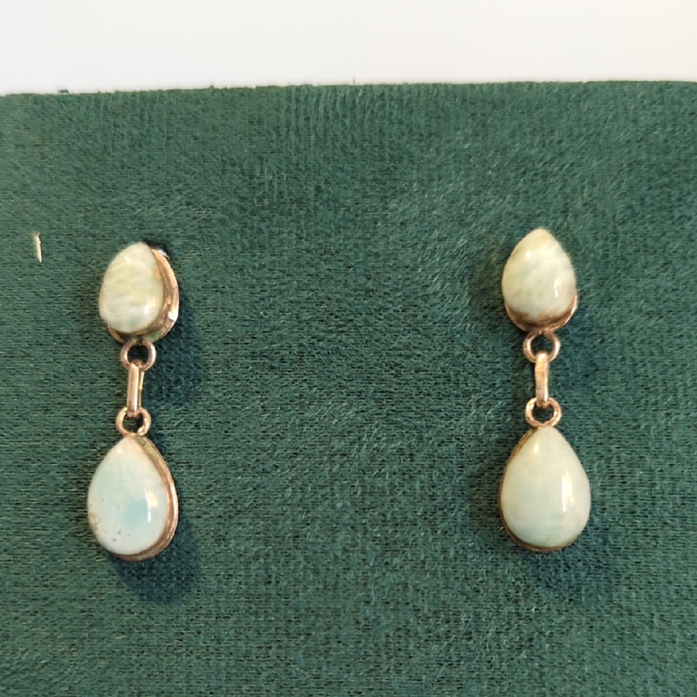 Sterling Silver Larimar Post Earrings